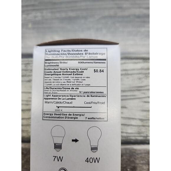 Longstar LED Light Bulb 7W 3000K 600LM 120V 60Hz Warm White Lightbulb Lot of 2 - Picture 10 of 13